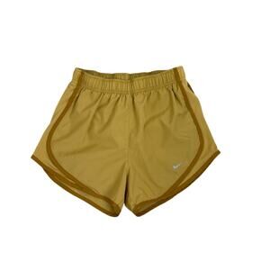 Nike Shorts Dri Fit Tempo Gold Yellow Lined Running Athletic Size Women's XS
